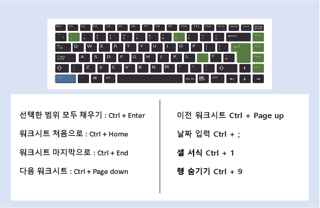 엑셀단축키모음