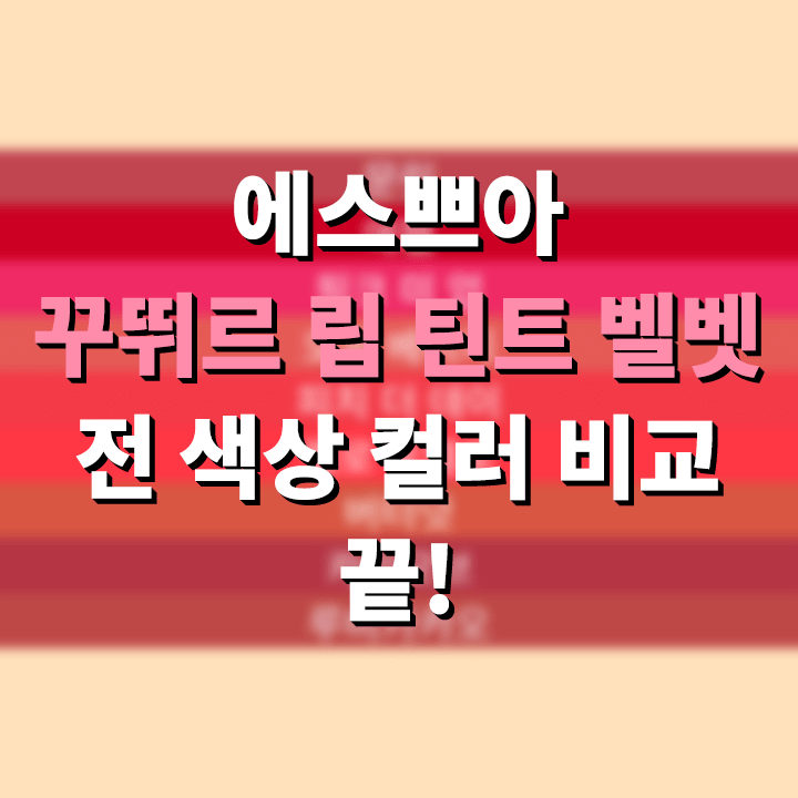  에스쁘아 꾸뛰르 립 틴트 벨벳 전 색상 컬러 비교