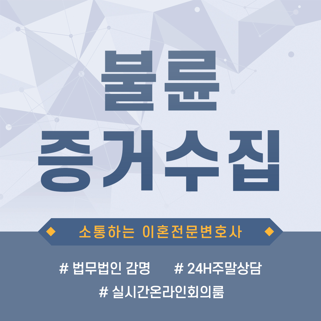  불륜증거수집 합법성이 결여된 방식의 채증은 지양해야
