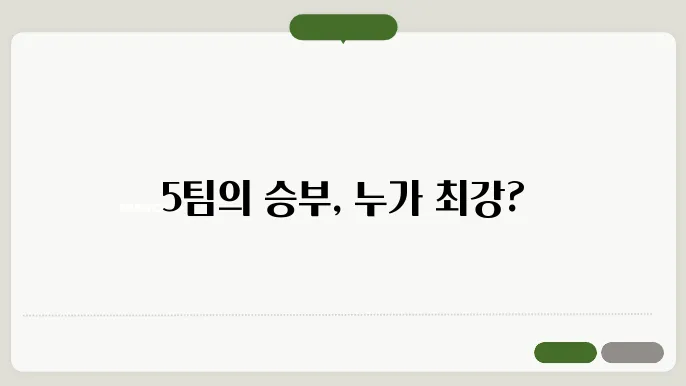 5팀 리그 대진표