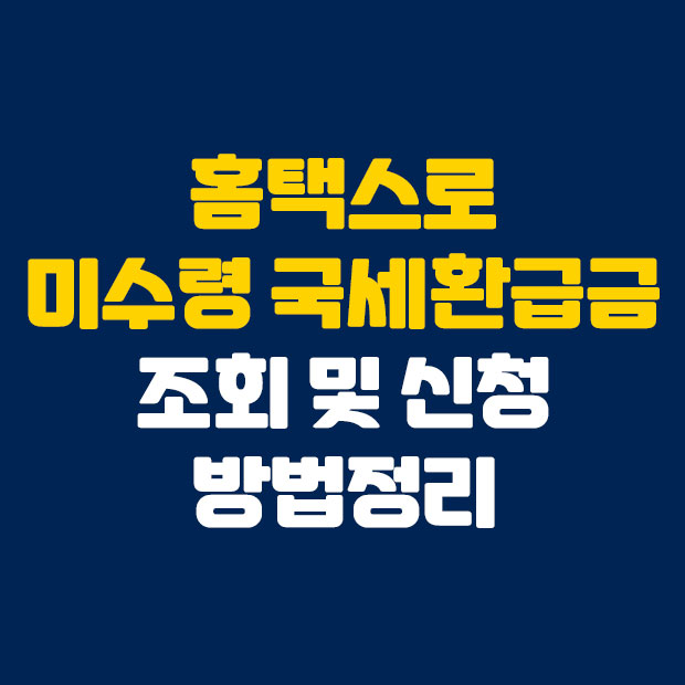  홈텍스를 이용한 국세환급금 조회 방법 (feat.정부24)