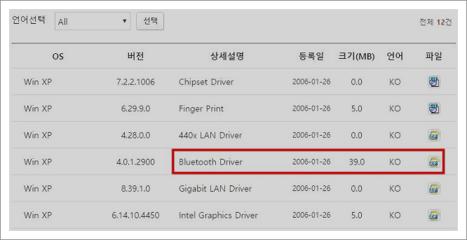 삼성노트북 블루투스 드라이버