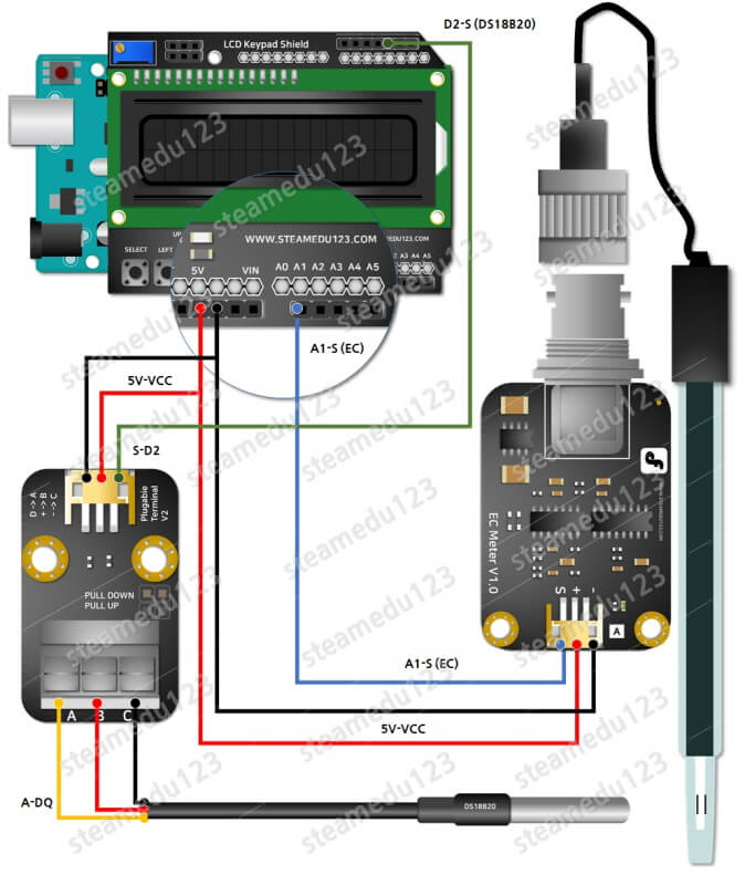 DFR0300-LCD16X2-하드웨어-연결-화면