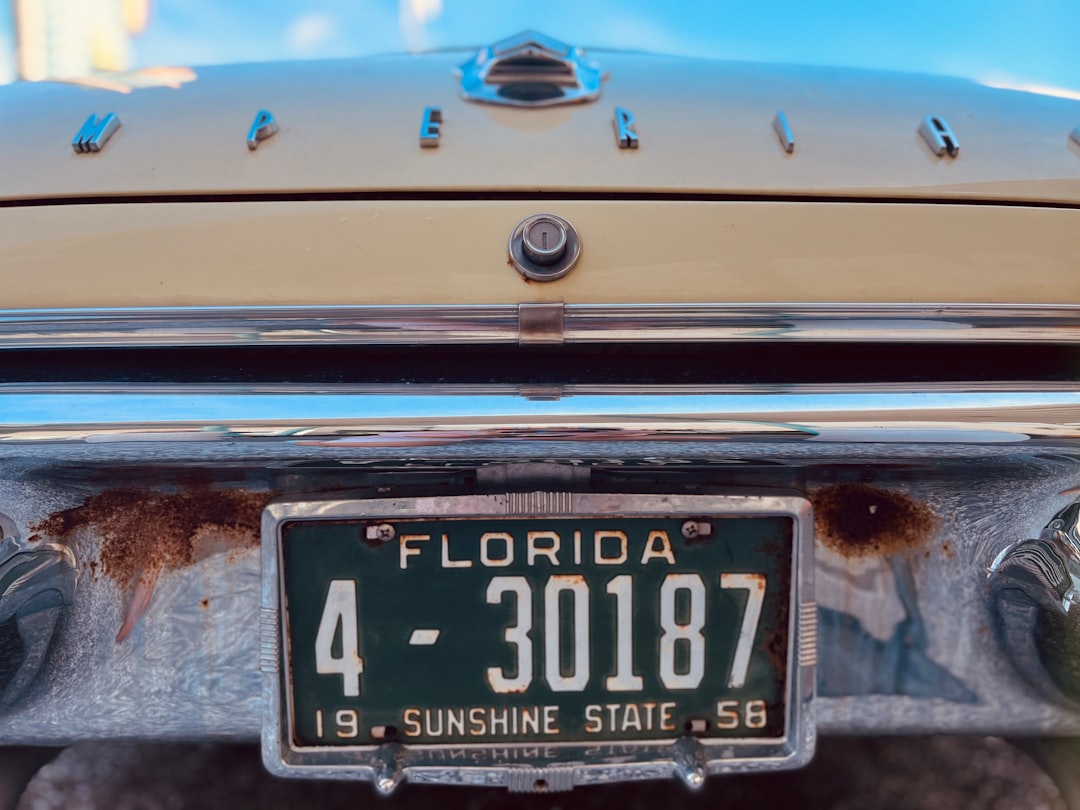 License plate.