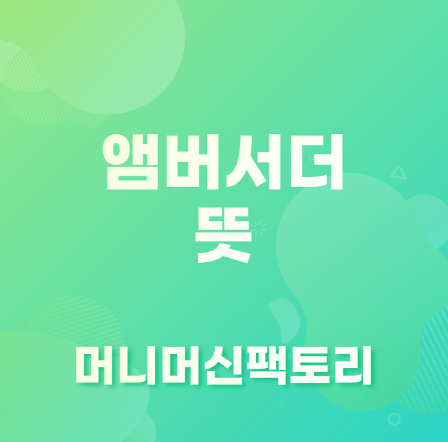 앰버서더란&#44; 용어설명 첫 화면