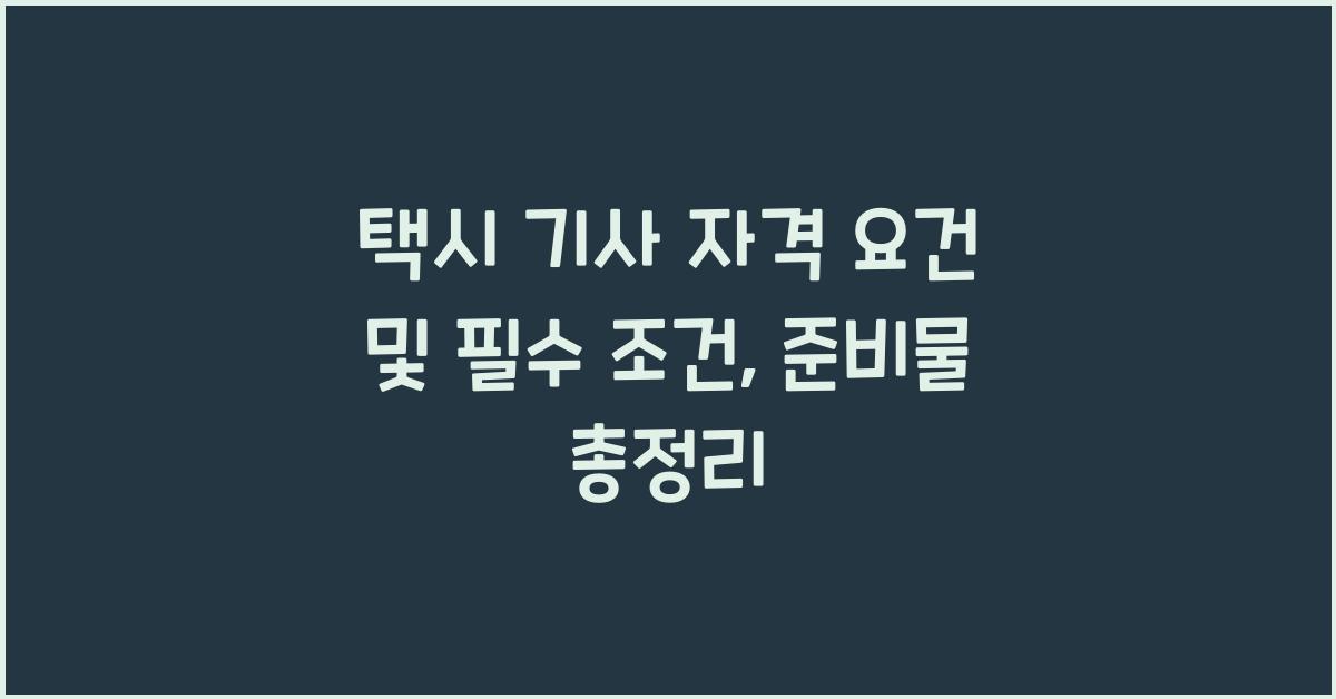 택시 기사 자격 요건