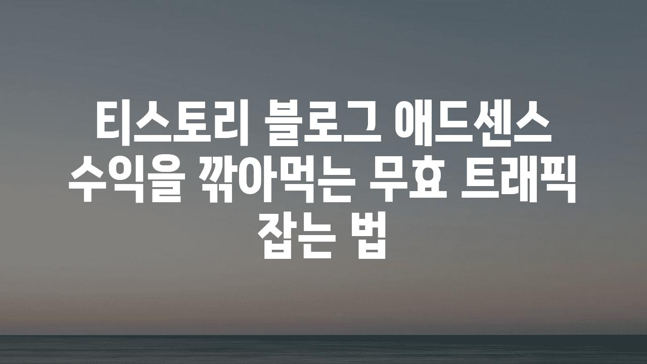 티스토리 블로그 애드센스 수익을 깎아먹는 무효 트래픽 잡는 법