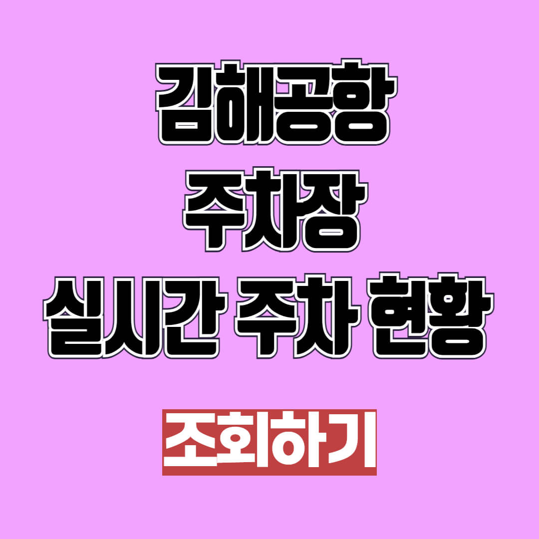 김해공항 주차장 실시간 주차 현황