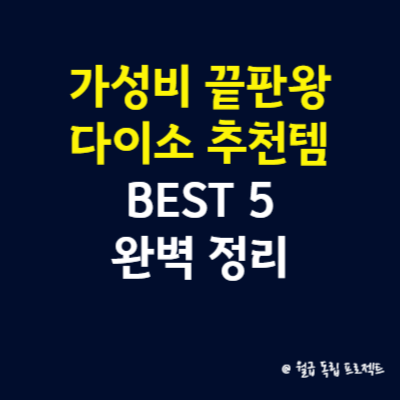 가성비 끝판왕, 다이소 추천템 BEST 5 완벽 정리