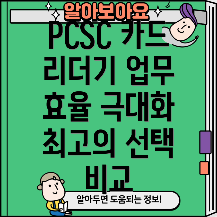 PCSC카드리더기없이는불가능당신의업무효율을높여줄최고의선택비교분석