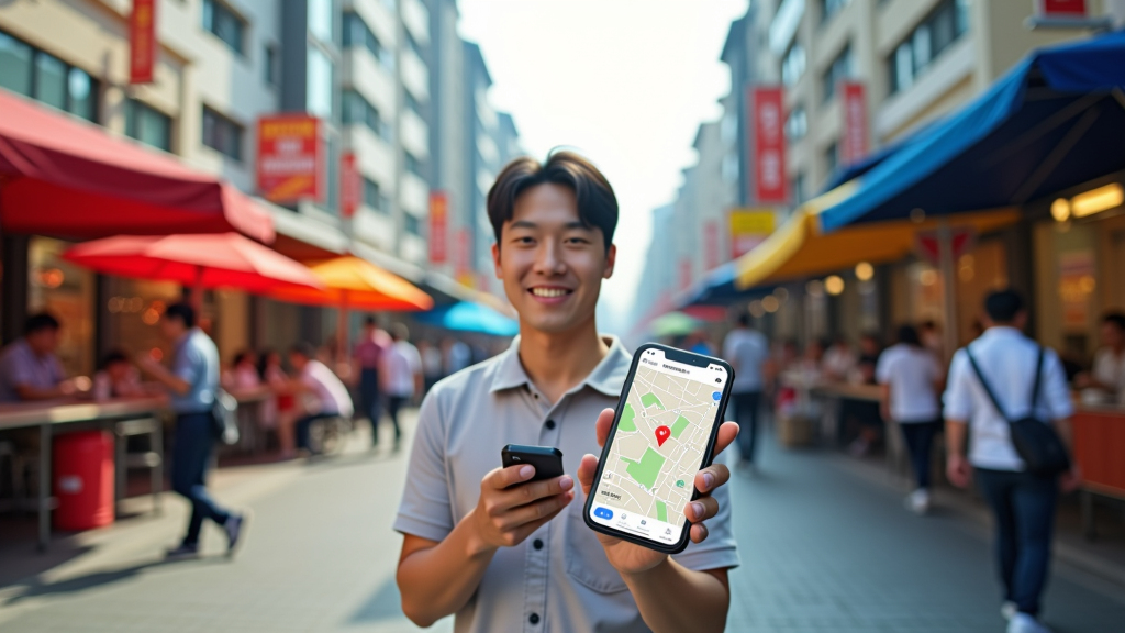 휴대폰 들고있는 청년사진
