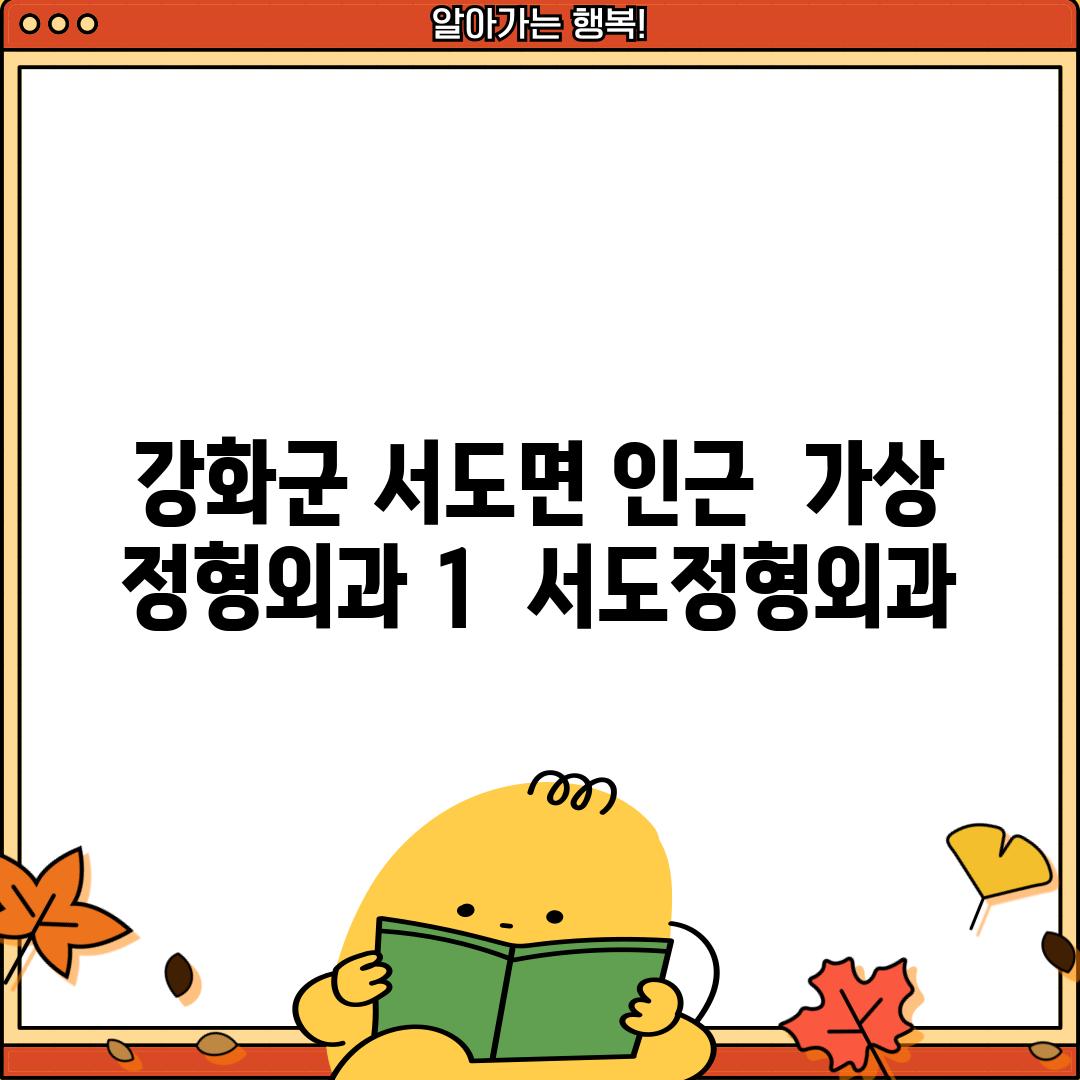 강화군 서도면 인근  "가상" 정형외과 1:  서도정형외과