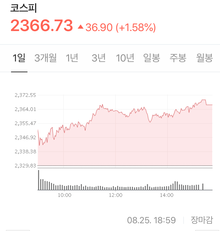  연속되는 미국시장의 상승 + 국내 코로나 확진자에 대한 우려 - Stock 주식 시황 분석 2020.08.25