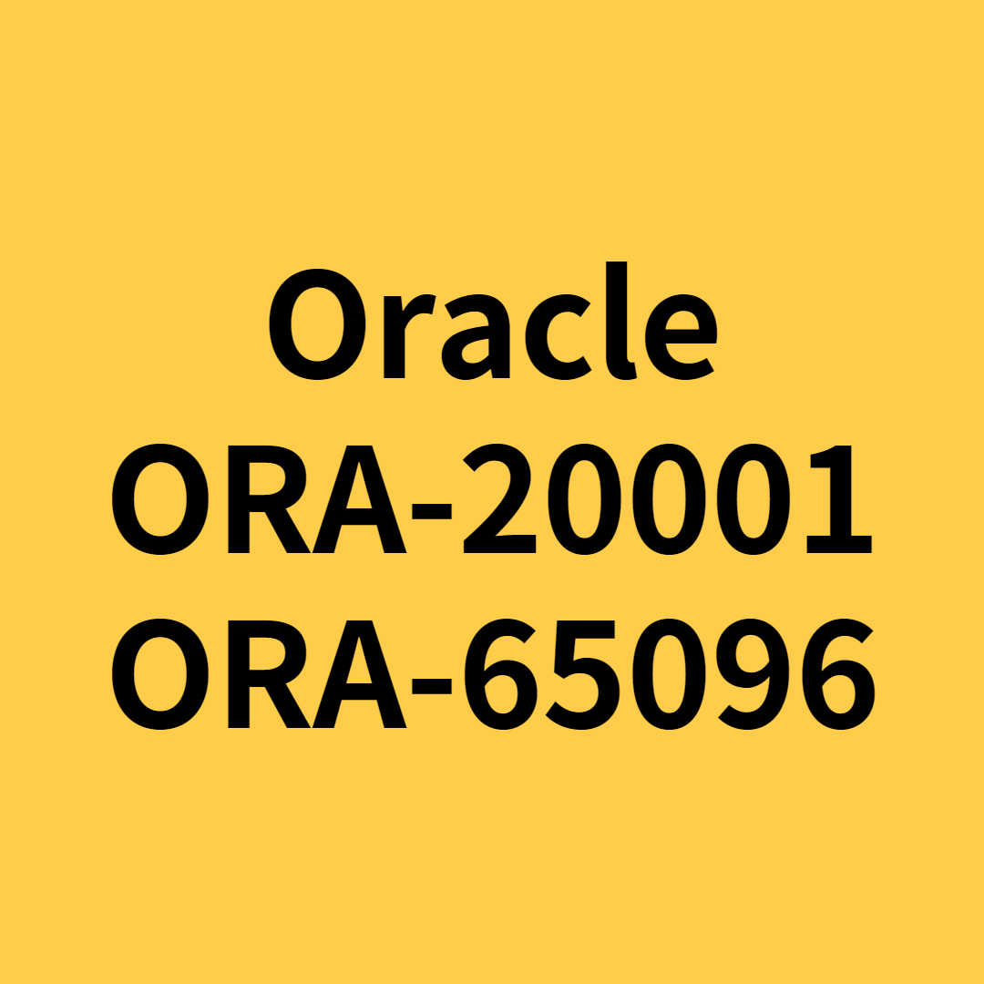 [Oracle - Password 에러] ORA-20001 , ORA-65096