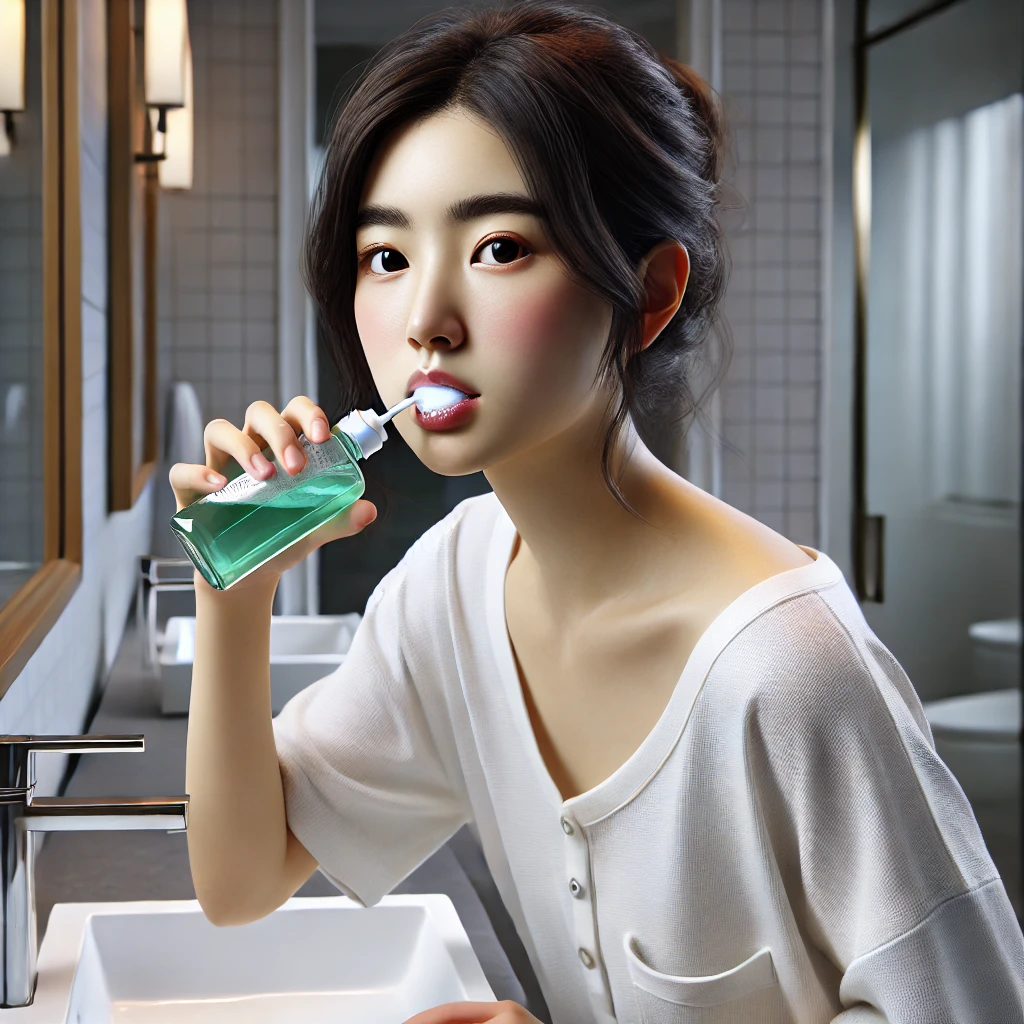 가글하는-여자