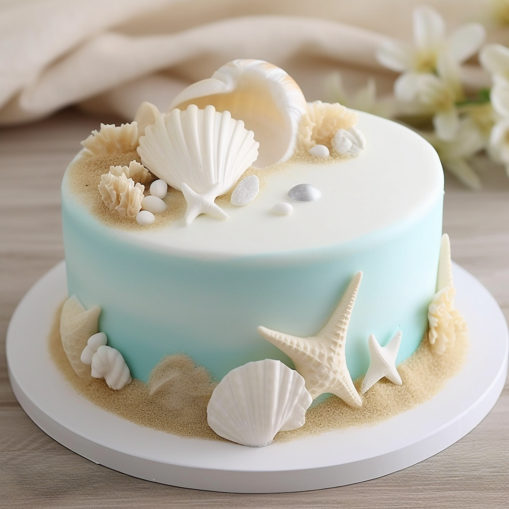해변 컨셉 케이크1