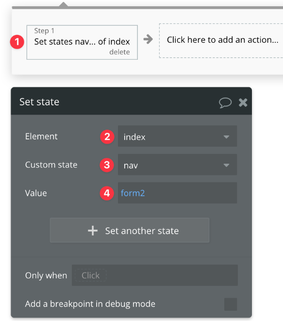 워크플로우의 상태값 설정