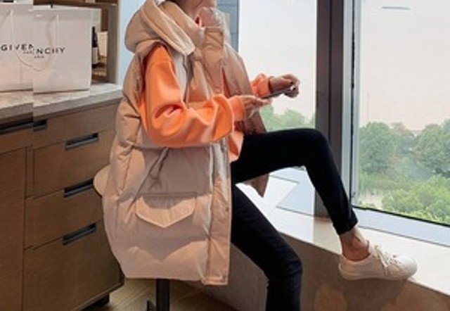 여성 후드 롱 패딩 조끼 점퍼 자켓