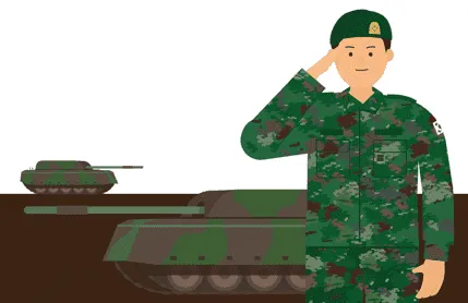 경례하고 있는 군인 일러스트
