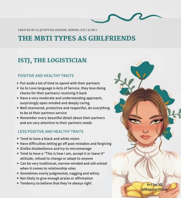  재미로 보는 MBTI - 성격유형별 여자친구 특성, ISTJ