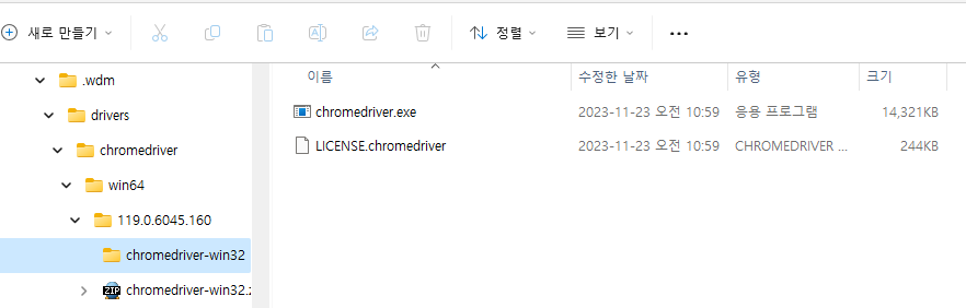 크롬 드라이버 설치 경로