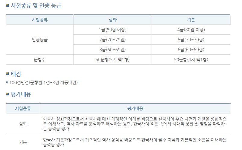  한국사 능력시험 일정 기출문제 다운받기 무료 강의