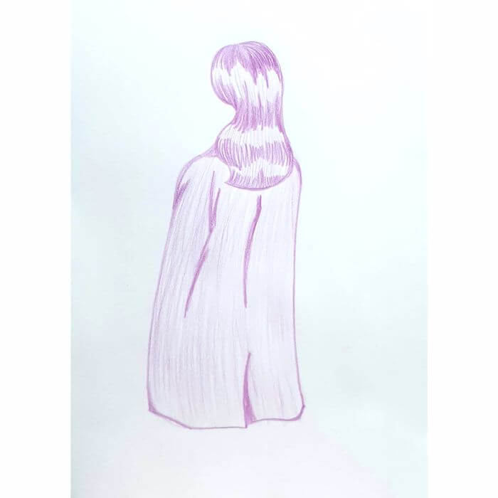  Walking 걸어가다 일러스트레이션 색연필화 그리기