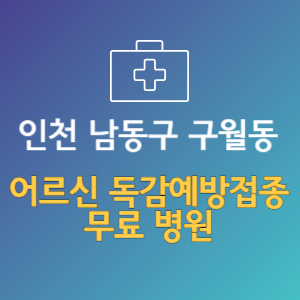 인천 남동구 구월동 노인 독감예방접종 무료 병원 (인플루엔자 무료 접종 대상 날짜)