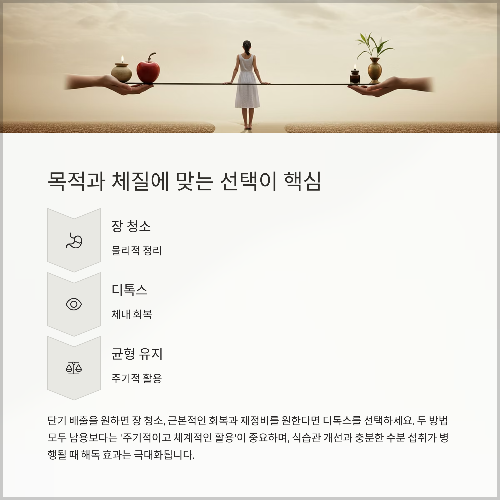 장 청소와 디톡스, 뭐가 다를까? 효과 중심 비교 분석