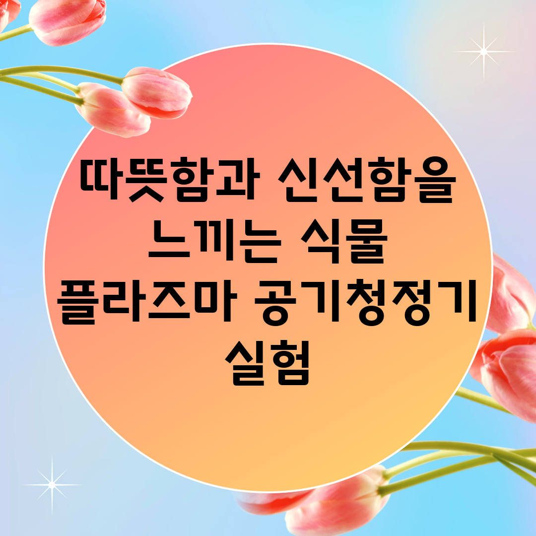 따뜻함과 신선함을 느끼는 식물 플라즈마 공기청정기 실험