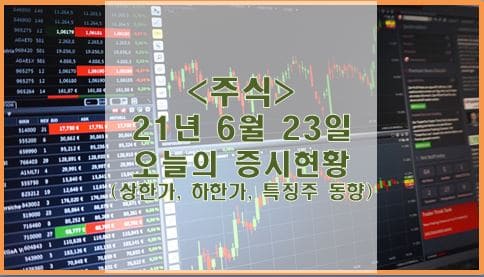 [주식] 21년 6월 23일 오늘의 증시현황 (상한가, 하한가, 특징주)