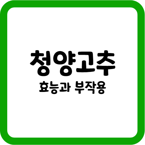 청양고추의 효능과 부작용