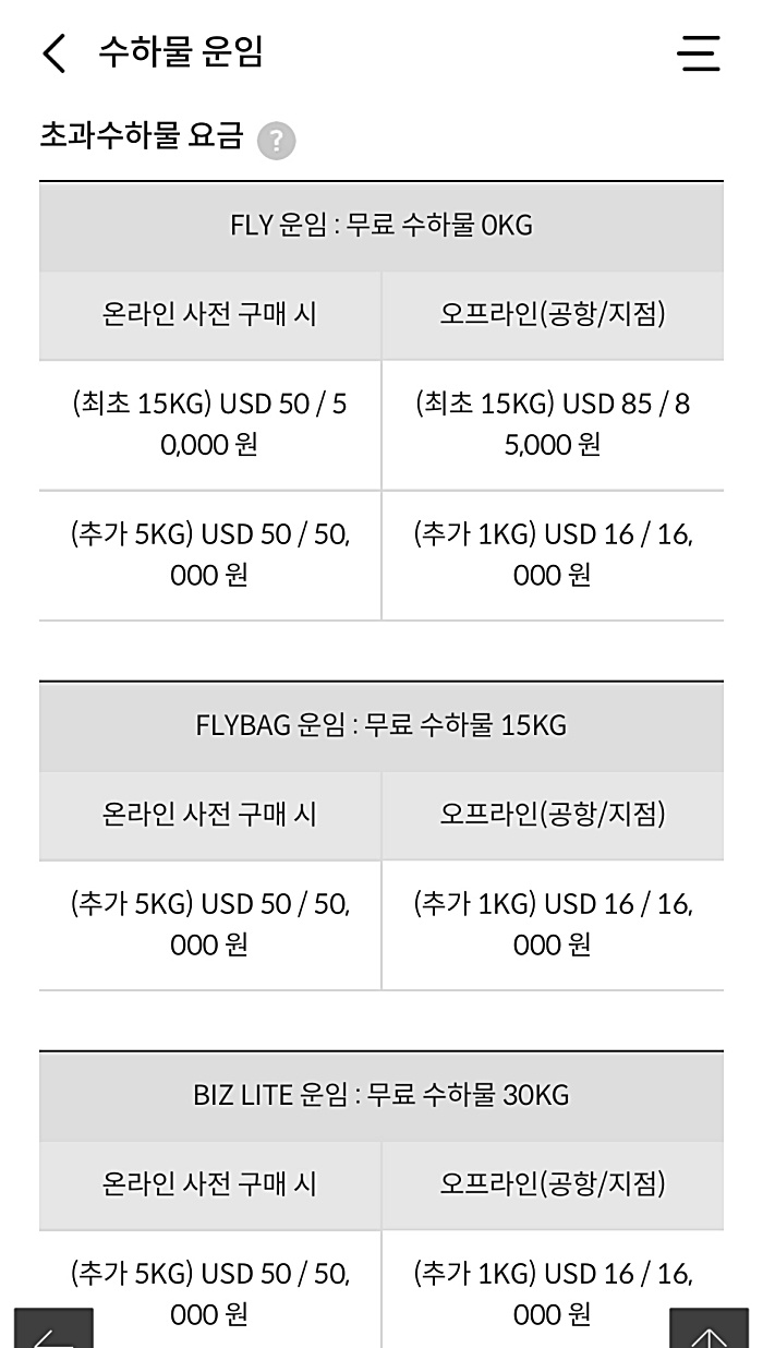 제주항공 필리핀 수하물 요금