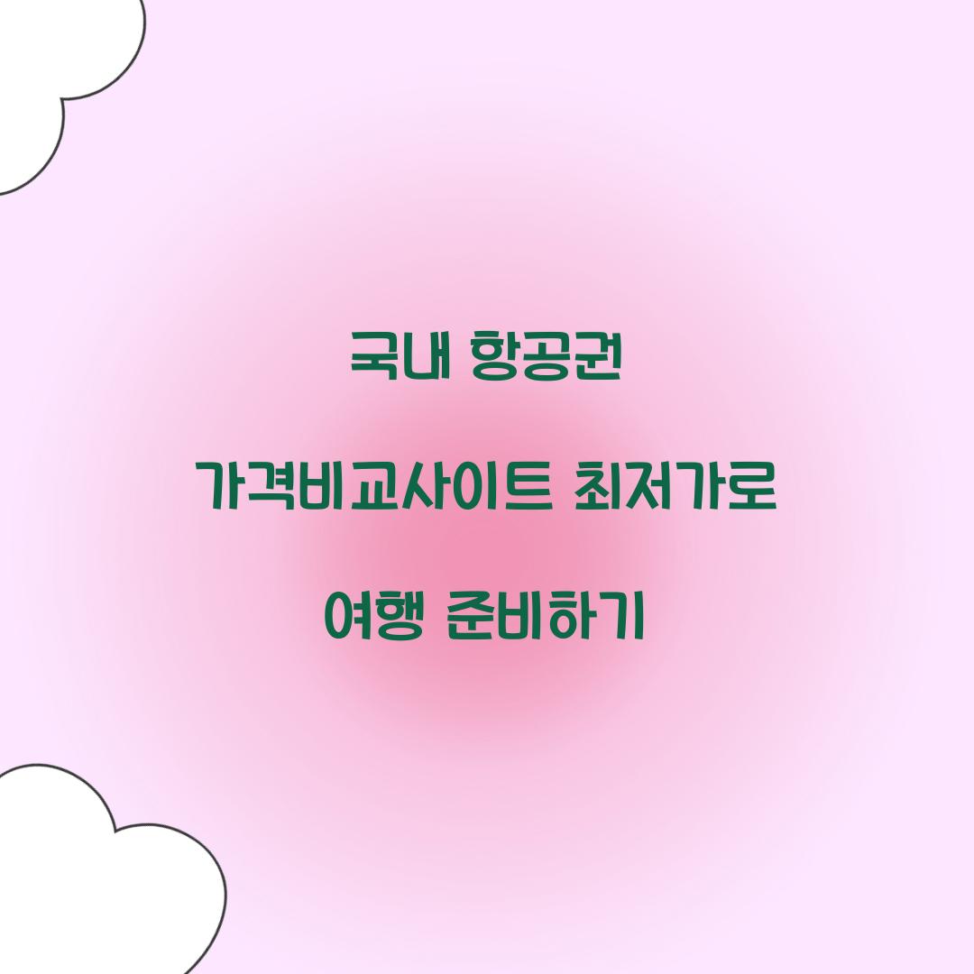 국내 항공권 가격비교사이트