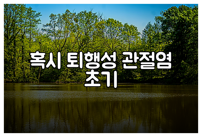 혹시 퇴행성 관절염 초기