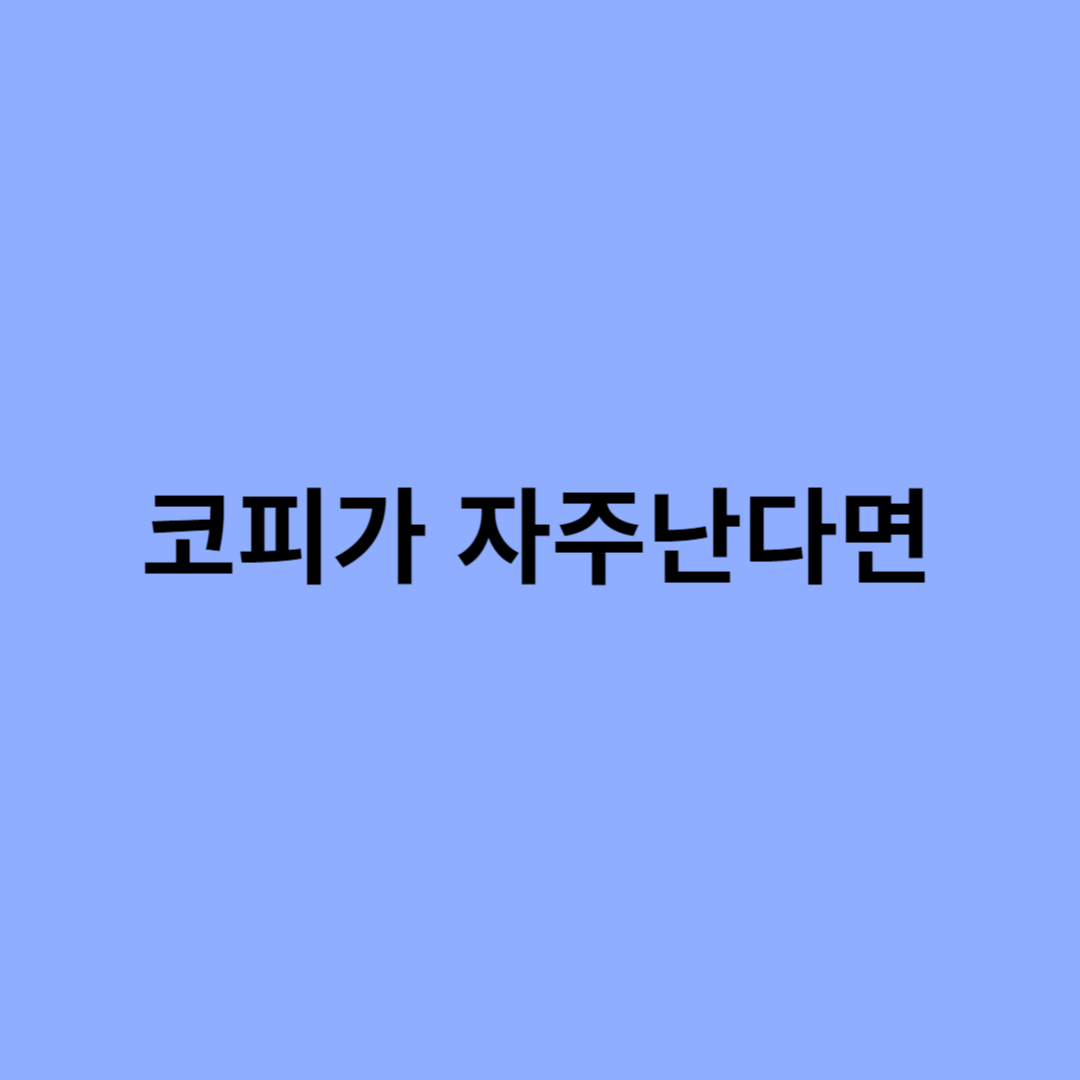 코피 자주 나는 이유