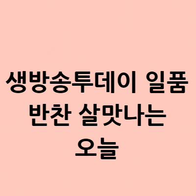  생방송투데이 일품반찬  반찬가게 살맛나는 오늘 맛깔찬 관악구 봉천동 위치 장소 어디