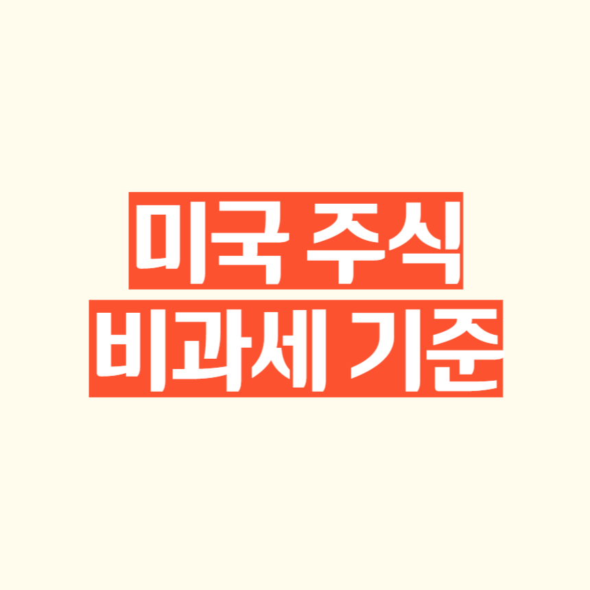 미국 주식 비과세 기준