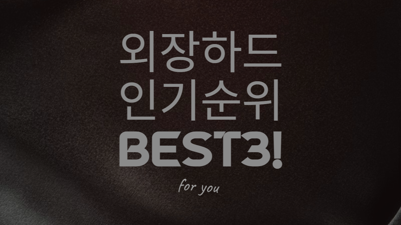  [외장하드 추천]생긴것부터 뷰티나는 외장하드 추천순위BEST3!!