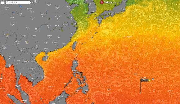 윈디닷컴-바다온도-상황-2022년-4월3일