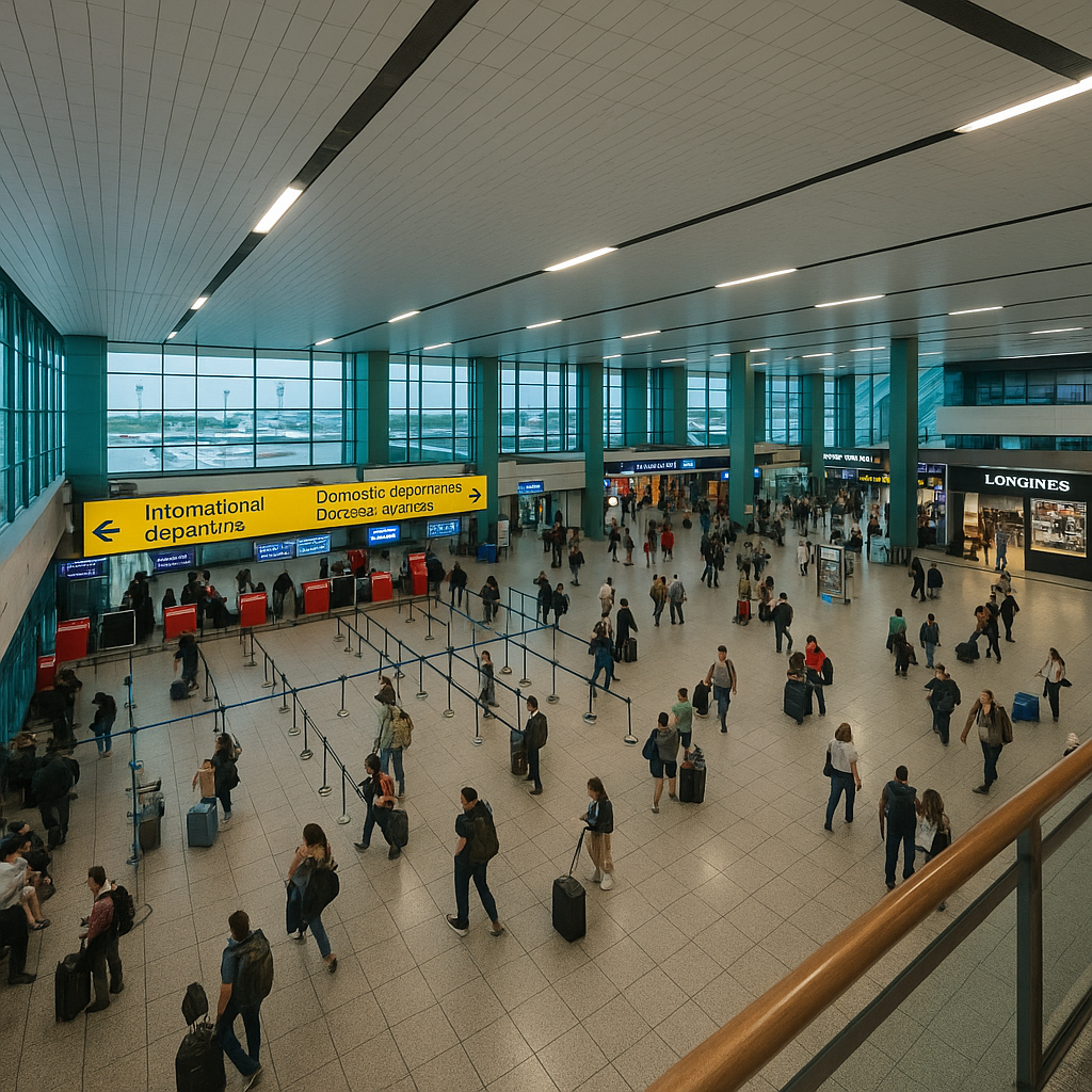 알마티 공항 내부 전경 국제선 터미널 전경