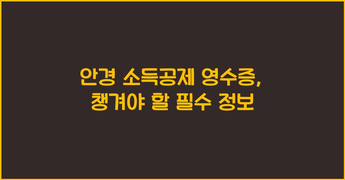 안경 소득공제 영수증