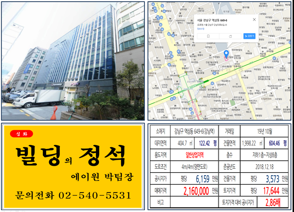  [강남구 하이퍼학원 빌딩 실거래가 조회] 역삼동 649-6 (강남역) 216억 원, 평당 17,644만 원, 강남하이퍼학원 본원 빌딩 매매사례, 강남역 상업지역 매매사례