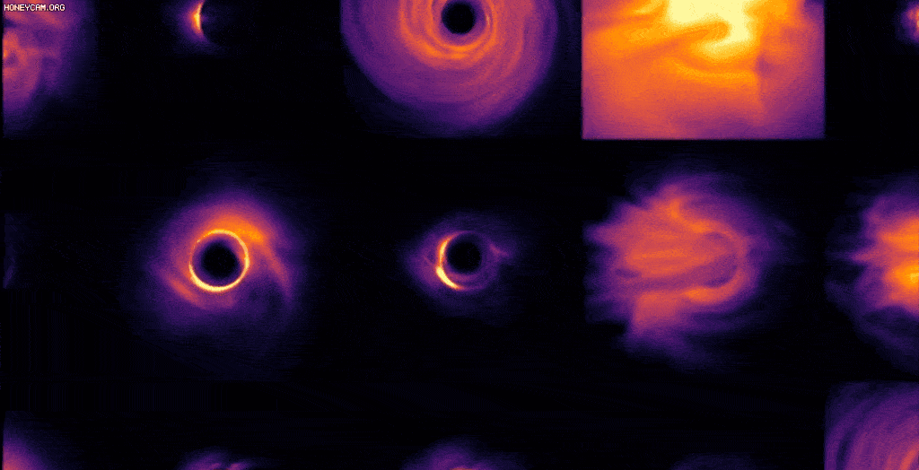프리모 기계학습에 이용된 가스강착 블랙홀 시뮬레이션 이미지