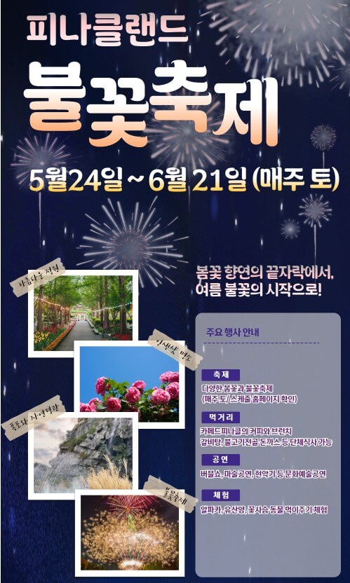 2025 피나클랜드 불꽃축제&amp;#44; 피나클랜드 여름정원 불꽃축제!!! 여름꽃과 빛이 어우러진 낭만의 밤