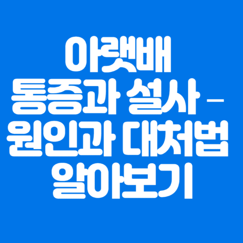 아랫배통증과설사–원인과대처법알아보기-파란바탕-하얀글씨-썸네일이미지