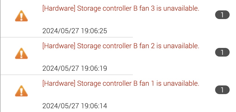 QNAP Storage controller fan is unavailable