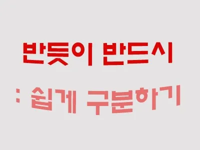 반듯이 반드시 차이 맞춤법_4