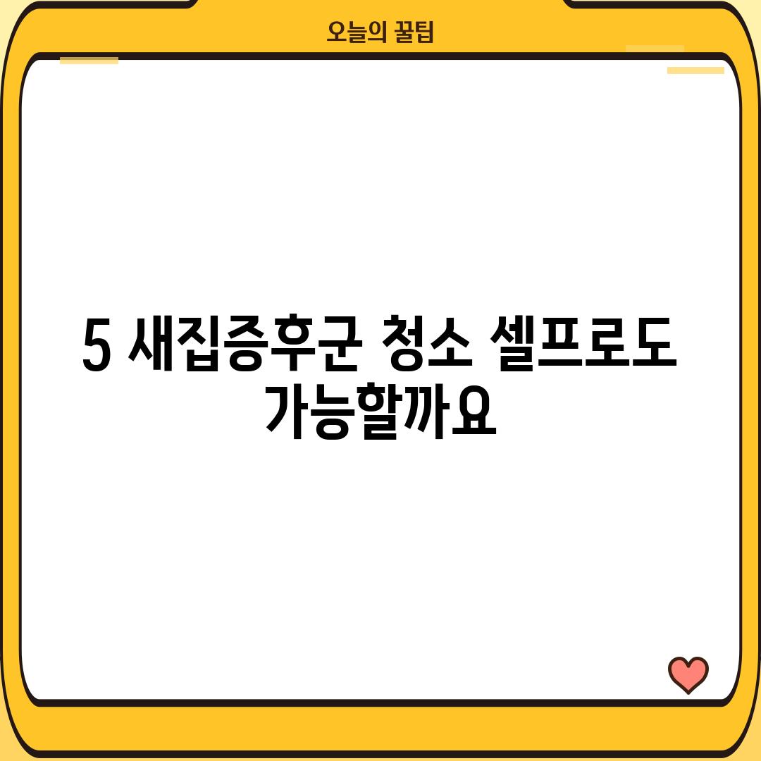 5. 새집증후군 청소, 셀프로도 가능할까요?