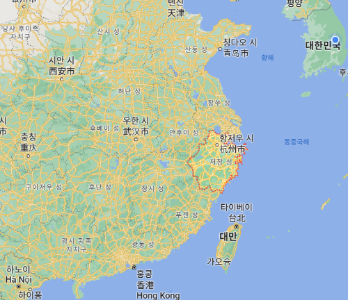 알트태그-중국 저장성과 항저우 위치 